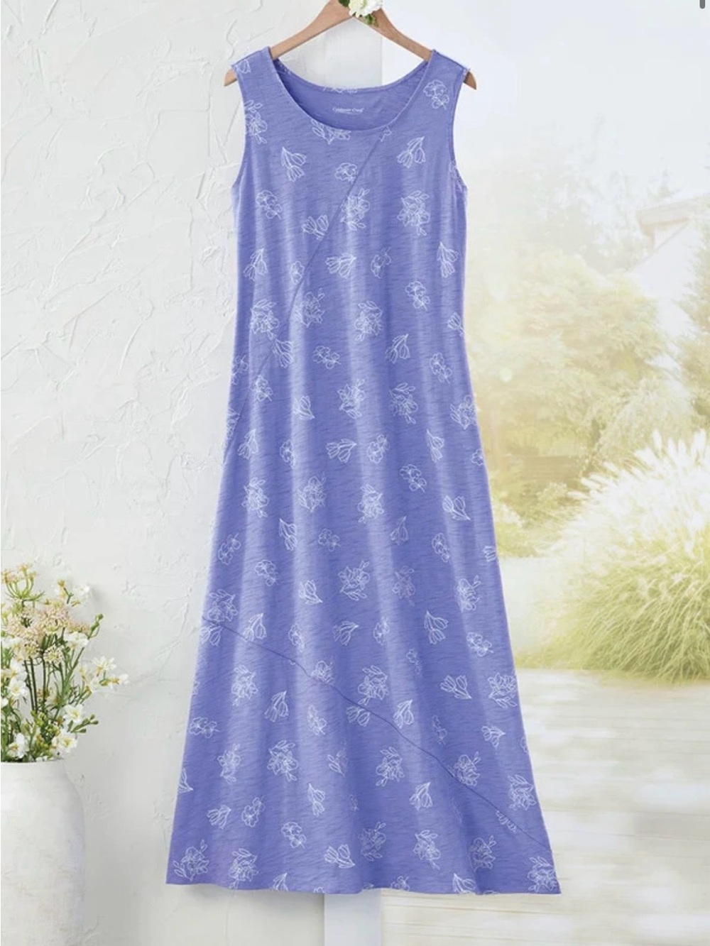 Coldwater Creek Women’s Medium Lavender Floral Maxi Dress